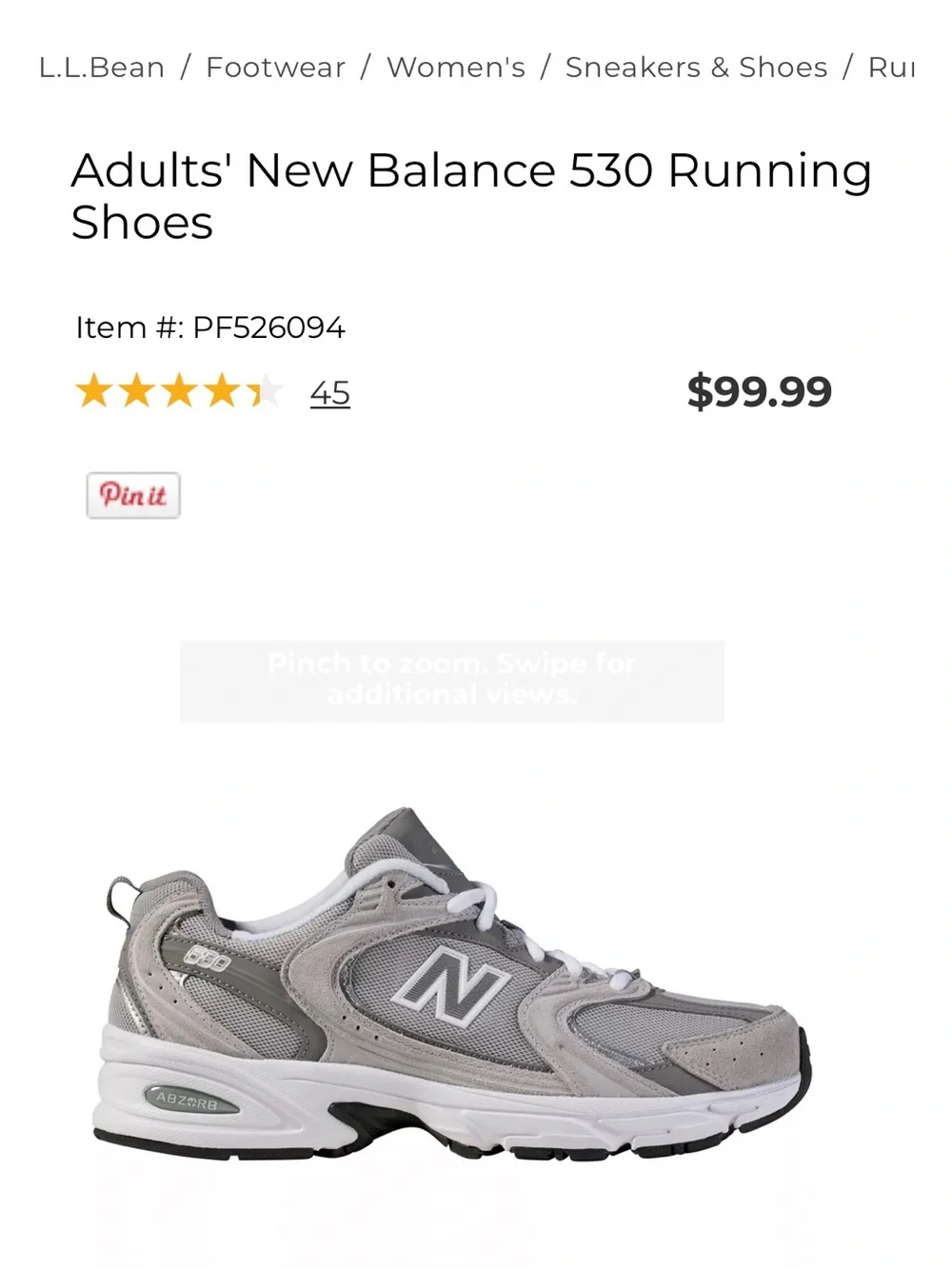 New Balance womens Gray and White Athletic Sneakers
